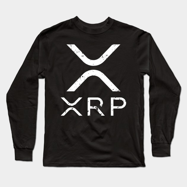 XRP Crypto Cryptocurrency Distressed T-Shirt Long Sleeve T-Shirt by BitcoinSweatshirts